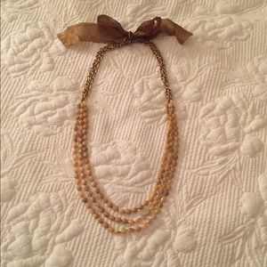 Saks 3 strand faceted bead necklace 17.5” drop